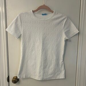 White Textured Women's Top